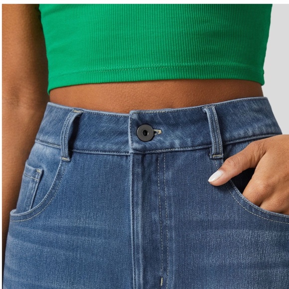 Halara Flex™ High Waisted Pockets Rolled Hem Wide Leg Washed Casual Jeans - Picture 6 of 11